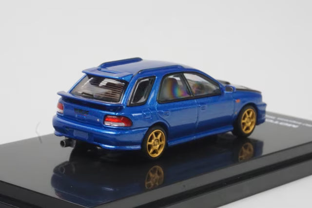 [ Pre-order ] M67108 MOTORHELIX 1:64 Subaru Impreza Wagon WRX STi Ver. VI Customized Rally Blue / Carbon Fiber Bonnet
