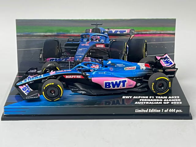 1:43 MINICHAMPS 447220314 BWT Alpine F1 A522 Australian GP 2022 #14 F. Alonso