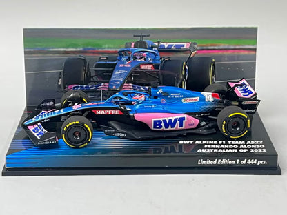 1:43 MINICHAMPS 447220314 BWT Alpine F1 A522 Australian GP 2022 #14 F. Alonso