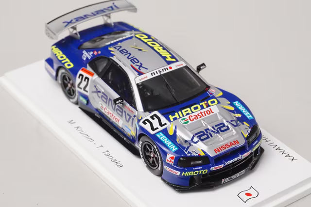 1:43 Spark SJ168 Xanavi Hiroto Nissan Skyline GT-R (R34) GT500 JGTC 2001 Rd.4 Winner #22 M. Krumm - Tetsuya Tanaka
