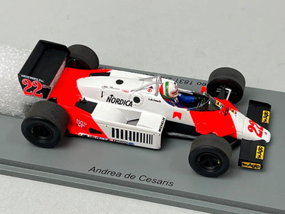 1:43 Spark S8804 Alfa Romeo 183T German GP 2nd place 1983 #22 A. de Cesaris