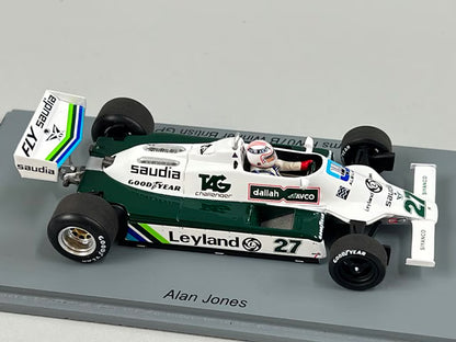 1:43 Spark S6992 Williams FE07B British GP Winner 1980 #27 A. Jones