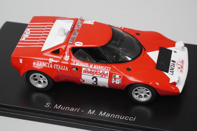 1:43 Spark S9070 Lancia Stratos HF Tour de Corse 1972 #3 S. Munari / M. Manucci