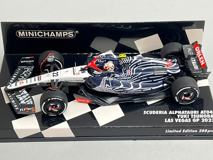 1:43 MINICHAMPS 417232222 Scuderia AlphaTauri AT04 Las Vegas GP 2023 #22 Yuki Tsunoda