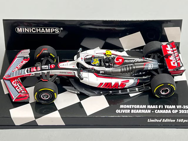 1:43 MINICHAMPS 417251087 MoneyGram Haas F1 Team VF-25 Canadian GP 2025 #87 O. Behrmann