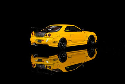 [ Pre-order ] M63475 MOTORHELIX 1:64 Nissan Skyline GT-R (R34) Customized Lightning Yellow w/GT Aero Kit