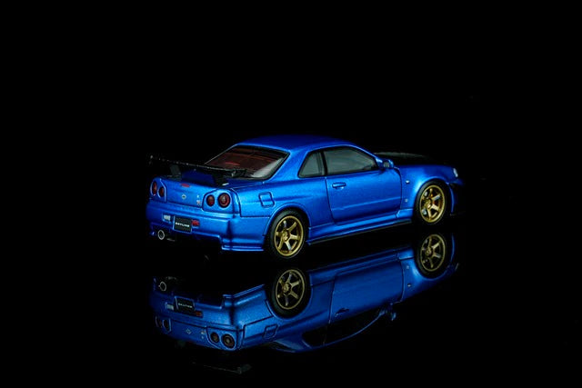 [ Pre-order ] M63476 MOTORHELIX 1:64 Nissan Skyline GT-R (R34) Customized Bayside Blue w/GT Aero Kit