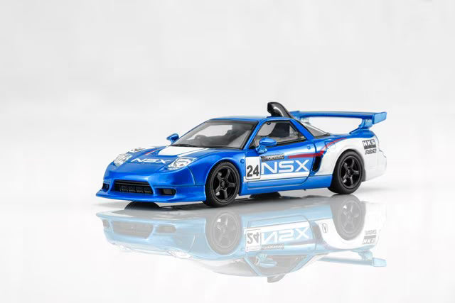 [ Pre-order ] M65522 MOTORHELIX 1:64 Honda NSX-R Custom GT Blue & White Racing Livery