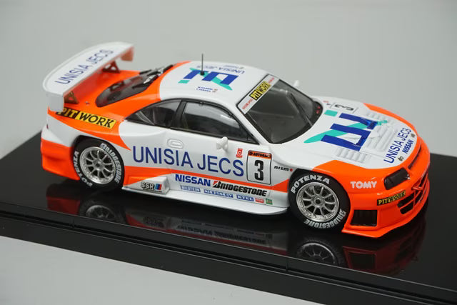 1:43 EBBRO 44194 Nissan Unisia Jex Skyline JGTC 1998 #3 White/Orange model car