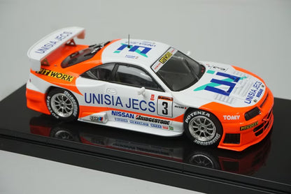1:43 EBBRO 44194 Nissan Unisia Jex Skyline JGTC 1998 #3 White/Orange model car