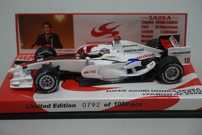 1:43 MINICHAMPS Racing Gear Super Aguri Honda SA08A Spanish GP 2008 #18 Takuma Sato