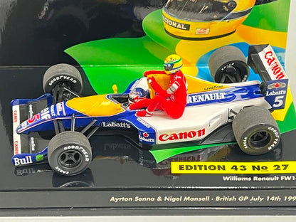 1:43 MINICHAMPS 540914305 Williams Renault FW14 Ride On Senna N.Mansell British GP 1991 #5 ASC No.27