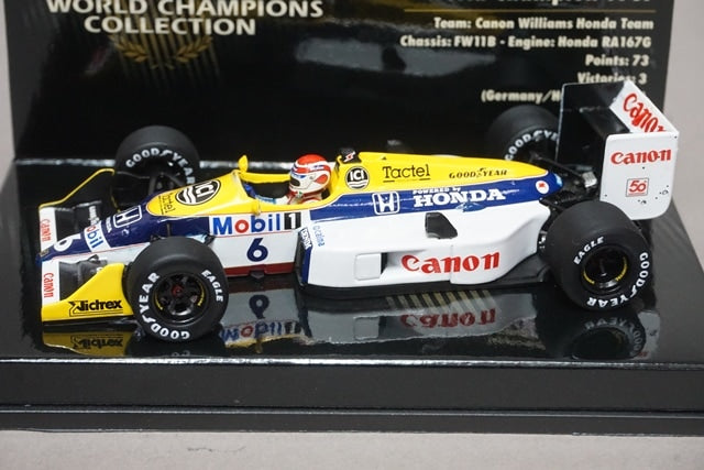 1:43 MINICHAMPS 436870006 Williams Honda FW11B World Champion 1987 #6 N.Pique model car