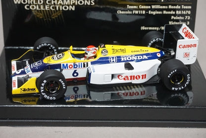 1:43 MINICHAMPS 436870006 Williams Honda FW11B World Champion 1987 #6 N.Pique model car