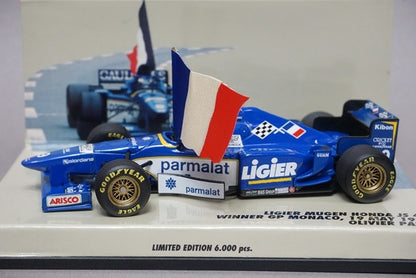 1:43 MINICHAMPS 430960099 Ligier Mugen Honda JS43 Monaco GP Winner O.Panis 1996 #9