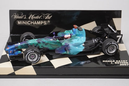 1:43 MINICHAMPS 400070007 Honda RA107 2007 #7 J.Button Earth Spec. model car