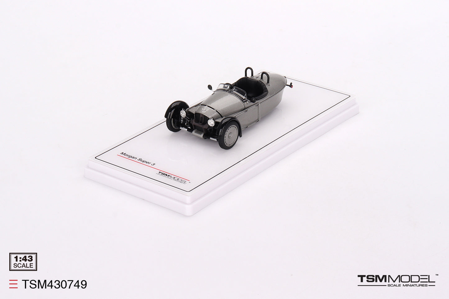 [ Back-order ] TSM TSM430749 1:43 Morgan Super 3 Rhodium Silver model car