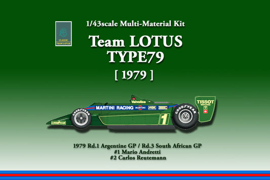 [Back-order] Model Factory HIRO K389 1:43 Lotus Type79 1979 Rd.1 Argentine GP / Rd.3 South African GP #1 Mario Andretti / #2 Carlos Reutemann Multi-Material Kit MFH