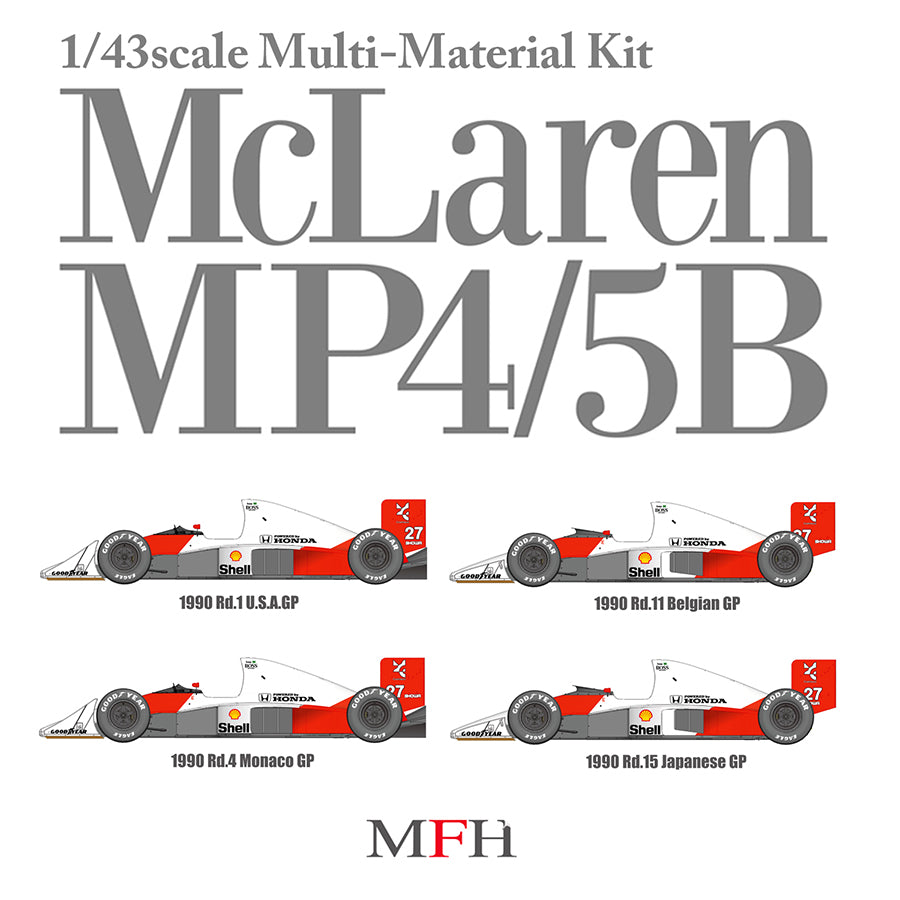 [Back-order] Model Factory HIRO K547 1:43 McLaren MP4/5B Ver.B 1990 Rd.11 Belgian GP / Rd.15 Japanese GP Multi-Material Kit MFH