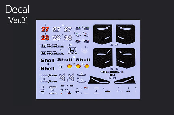 [Back-order] Model Factory HIRO K547 1:43 McLaren MP4/5B Ver.B 1990 Rd.11 Belgian GP / Rd.15 Japanese GP Multi-Material Kit MFH