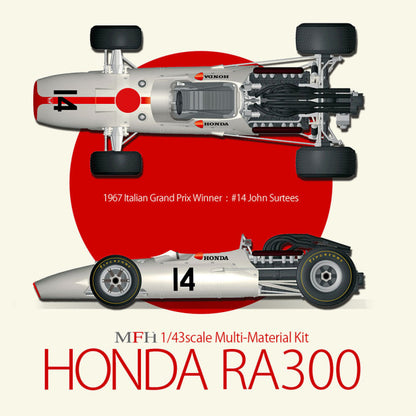K343 Model Factory Hiro 1:43 HONDA RA300 1967 Rd.9 Italian GP / Rd.10 U.S. GP / Rd.11 Mexican GP Multi-Material Kit