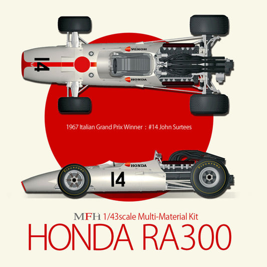 K343 Model Factory Hiro 1:43 HONDA RA300 1967 Rd.9 Italian GP / Rd.10 U.S. GP / Rd.11 Mexican GP Multi-Material Kit