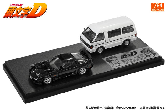 [ Back-order ] MODELER'S MD64213 1:64 Initial D Set Vol. 13 Kyoko Iwase RX-7 FD3S & Project D Support Car Nissan Vanette Van Diecast model car