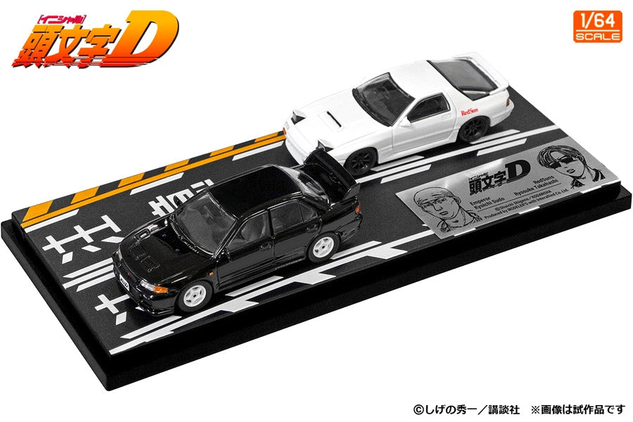 [ Back-order ] MODELER'S MD64217 1:64 Initial D Set Vol. 17 Kyoichi Sudo Lancer Evolution III & Ryosuke Takahashi RX-7 FC3S Diecast model car