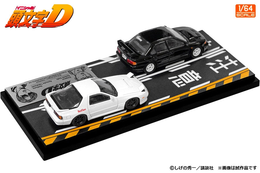 [ Back-order ] MODELER'S MD64217 1:64 Initial D Set Vol. 17 Kyoichi Sudo Lancer Evolution III & Ryosuke Takahashi RX-7 FC3S Diecast model car