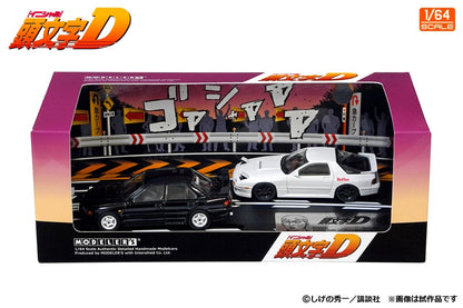 [ Back-order ] MODELER'S MD64217 1:64 Initial D Set Vol. 17 Kyoichi Sudo Lancer Evolution III & Ryosuke Takahashi RX-7 FC3S Diecast model car