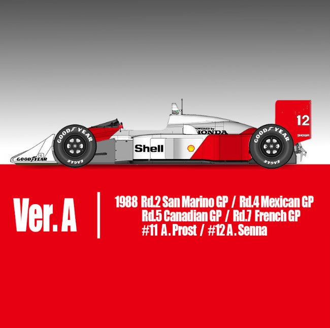 K707 Model Factory HIRO 1:20 McLaren MP4/4 ver.A Early Type 1988 #11 A.Prost / #12 A.Senna Fulldetail Kit