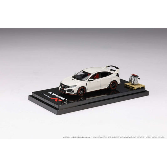 [ Back-order ] Hobby Japan HJ641055AW 1:64 Honda CIVIC Type R FK8 2017 with Engine Display Model CHAMPIONSHIP WHITE Diecast model car
