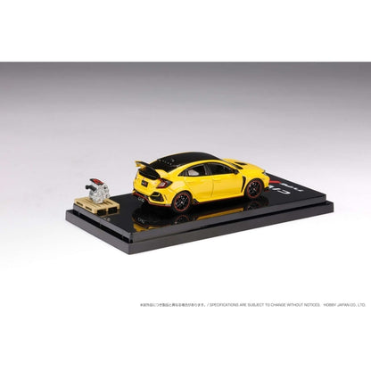 [ Back-order ] Hobby Japan HJ642055BY 1:64 Honda CIVIC Type R Limited Edition FK8 2020 with Engine Display Model SUNLIGHT YELLOW II Diecast model car