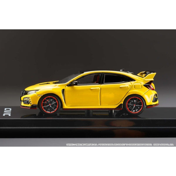 [ Back-order ] Hobby Japan HJ642055BY 1:64 Honda CIVIC Type R Limited Edition FK8 2020 with Engine Display Model SUNLIGHT YELLOW II Diecast model car