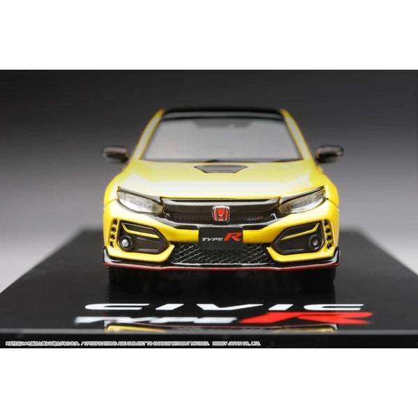 [ Back-order ] Hobby Japan HJ642055BY 1:64 Honda CIVIC Type R Limited Edition FK8 2020 with Engine Display Model SUNLIGHT YELLOW II Diecast model car