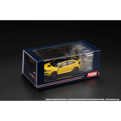 [ Back-order ] Hobby Japan HJ642055BY 1:64 Honda CIVIC Type R Limited Edition FK8 2020 with Engine Display Model SUNLIGHT YELLOW II Diecast model car