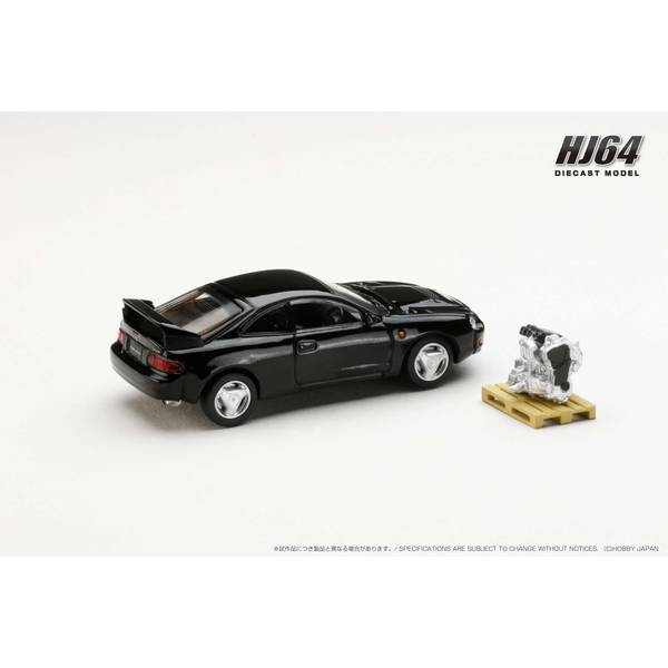 [ Back-order ] Hobby Japan HJ641064ABK 1:64 Toyota CELICA GT-FOUR WRC Edition ST205 with Engine Display Model BLACK Diecast model car
