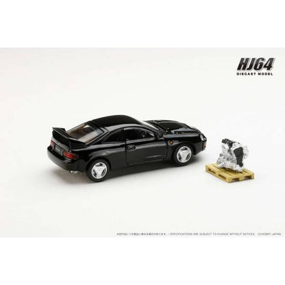 [ Back-order ] Hobby Japan HJ641064ABK 1:64 Toyota CELICA GT-FOUR WRC Edition ST205 with Engine Display Model BLACK Diecast model car