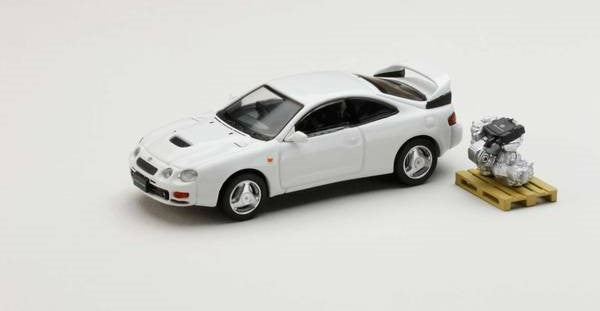 [ Back-order ] Hobby Japan HJ641064AW 1:64 Toyota CELICA GT-FOUR WRC Edition (ST205) with Engine Display Model SUPER WHITE ‡U Diecast model car
