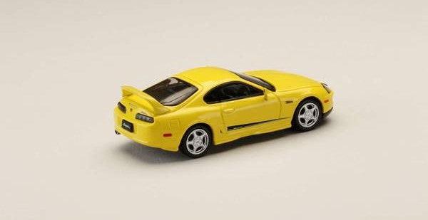 [ Back-order ] Hobby Japan HJ643042Y 1:64 Toyota SUPRA RZ JZA80 GENUINE CUSTOMIZED VERSION with Active Spoiler Parts SUPER BRIGHT YELLOW Diecast model car