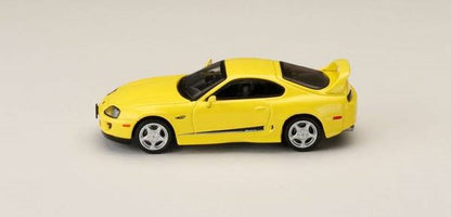 [ Back-order ] Hobby Japan HJ643042Y 1:64 Toyota SUPRA RZ JZA80 GENUINE CUSTOMIZED VERSION with Active Spoiler Parts SUPER BRIGHT YELLOW Diecast model car