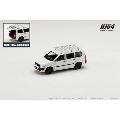 [ Back-order ] Hobby Japan HJ642062W 1:64 Toyota PROBOX Customized ver with ROOF CARRIERWhite Diecast model car