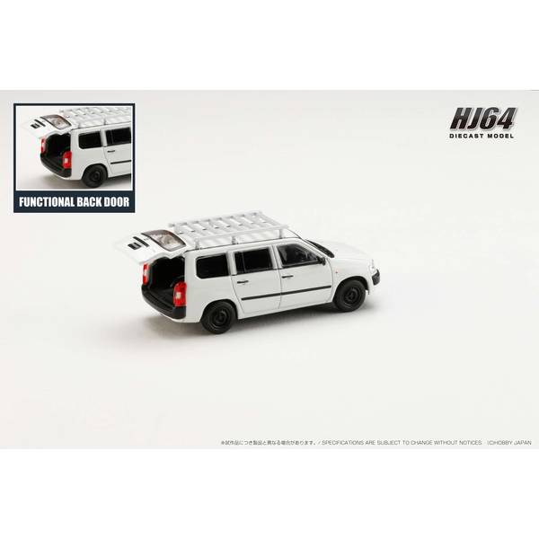 [ Back-order ] Hobby Japan HJ642062W 1:64 Toyota PROBOX Customized ver with ROOF CARRIERWhite Diecast model car