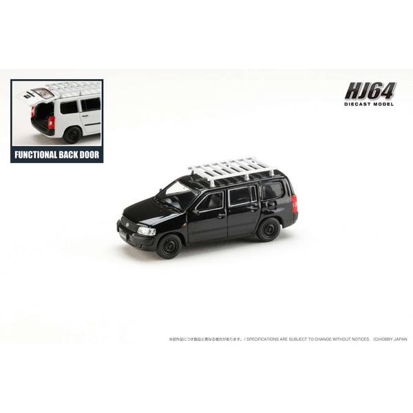 [ Back-order ] Hobby Japan HJ642062BK 1:64 Toyota PROBOX Customized ver with ROOF CARRIER Black Mica Diecast model car