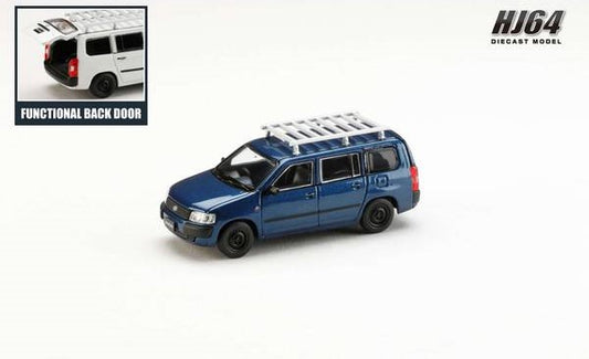 [ Back-order ] Hobby Japan HJ642062BL 1:64 Toyota PROBOX Customized ver with ROOF CARRIER Dark Blue Mica Diecast model car