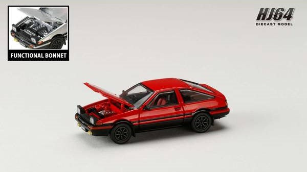 [ Back-order ] Hobby Japan HJ641052ARB 1:64 Toyota SPRINTER TRUENO GT APEX AE86 JDM Style Red Black Diecast model car