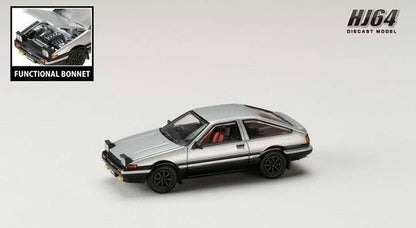 [ Back-order ] Hobby Japan HJ641052ASB 1:64 Toyota SPRINTER TRUENO GT APEX AE86 JDM Style Silver Black Diecast model car