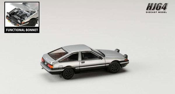 [ Back-order ] Hobby Japan HJ641052ASB 1:64 Toyota SPRINTER TRUENO GT APEX AE86 JDM Style Silver Black Diecast model car
