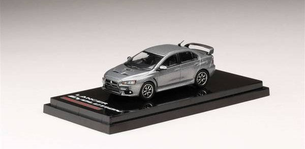[ Back-order ] Hobby Japan HJ642053AGM 1:64 MITSUBISHI LANCER EVOLUTION 10 FINAL EDITION WITH ENGINE DISPLAY MODEL TITANIUM GRAY METALLIC Diecast model car
