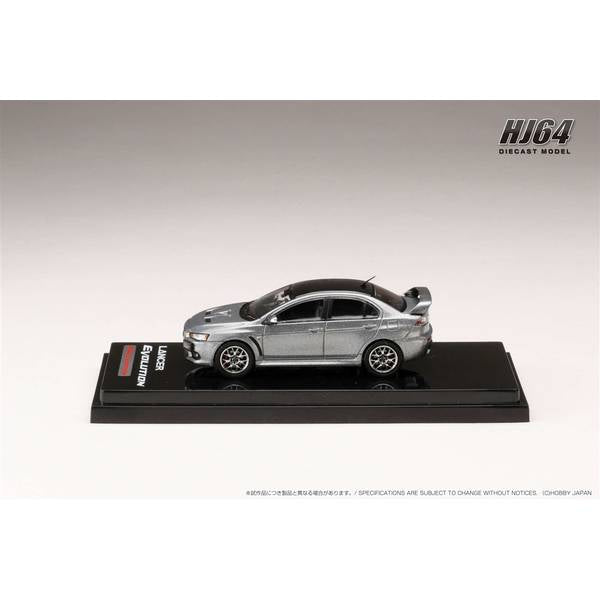 [ Back-order ] Hobby Japan HJ642053CGM 1:64 MITSUBISHI LANCER EVOLUTION 10 FINAL EDITION WITH ENGINE DISPLAY MODEL TITANIUM GRAY METALLIC BLACK ROOF Diecast model car